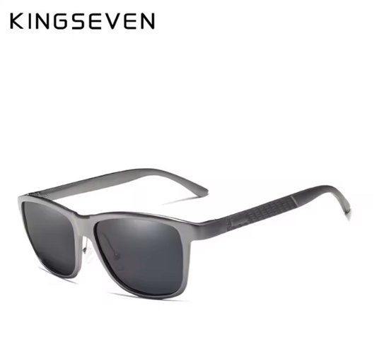 KINGSEVEN Zonnebril 7189 - Donkergrijs – Heren - Vrouwen - Gepolariseerd - UV400 - Vintage