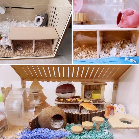 Minimum Space Guidelines For Dwarf Hamsters Indoors Reference: Multi Room Hamster House With Ladder And Playground Accessories For