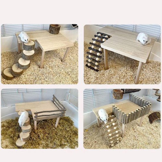 13*28Cm Eekhoorn Hamster Houten Stand Platform Speelgoed Huisdieren Springen Klimmen Springboard Speelgoed