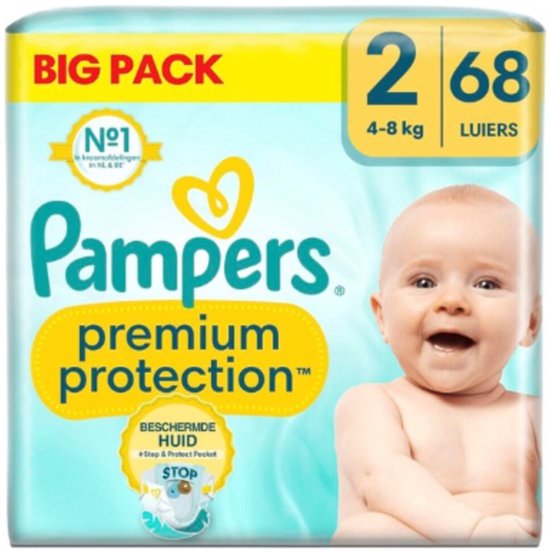 Pampers Premium Protection Luiers Maat 2 (4-8 kg) - 68 stuks