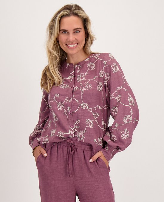 Je m'appelle Dames Blouse - Paars - Maat M