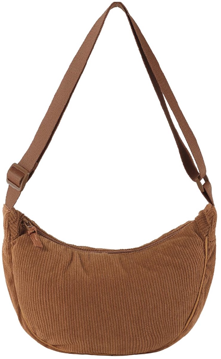Corduroy Schoudertas voor dames, met schouderriem, instelbaar, modieuze corduroy heuptas, vrije tijd, sport, heuptas, groen, crossbody tas voor dames en heren, 13, 34 x 15 cm