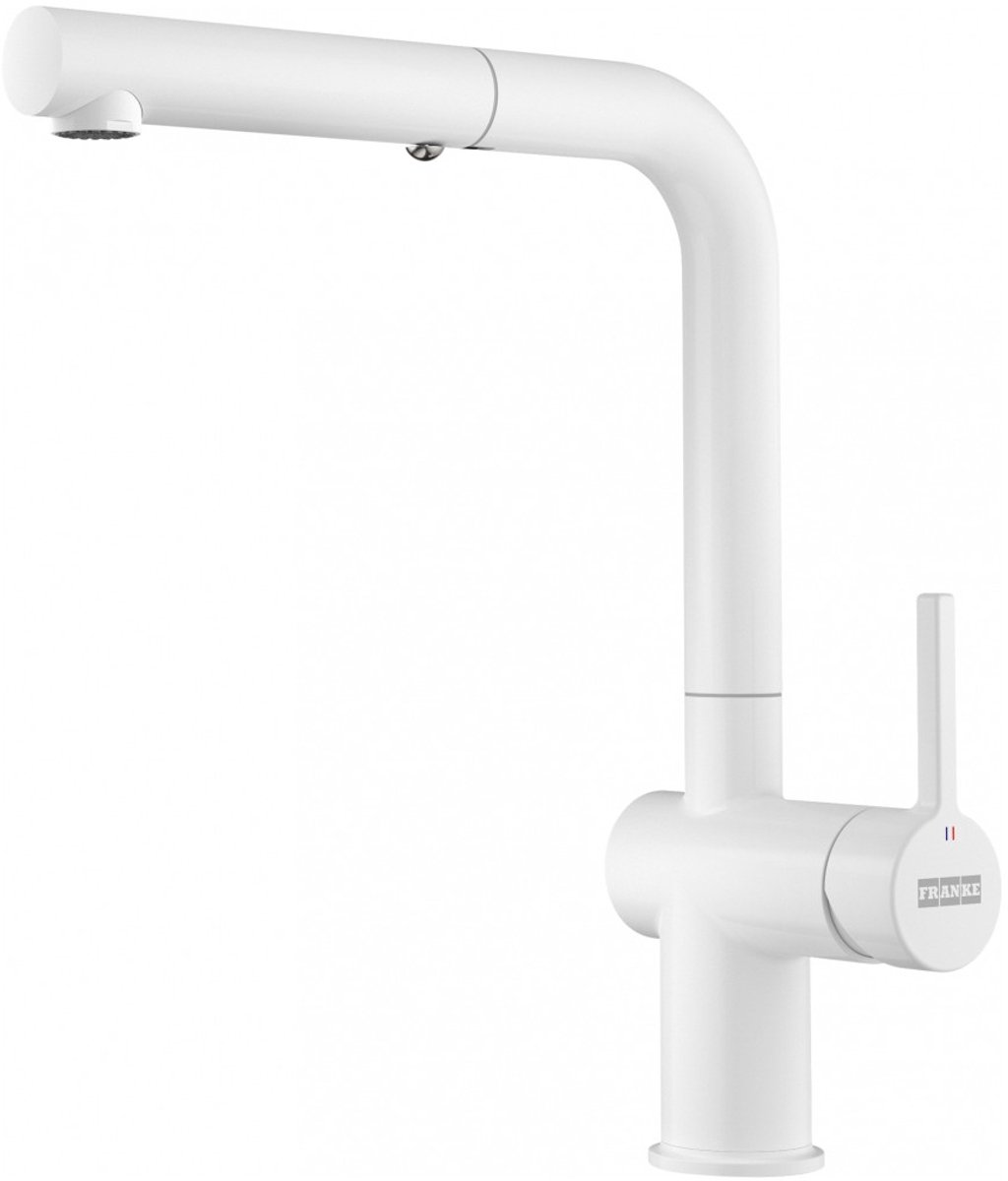 Franke Active New - Keukenkraan FN 6110.902, met uittrekbare handdouche, mat wit 115.0653.383