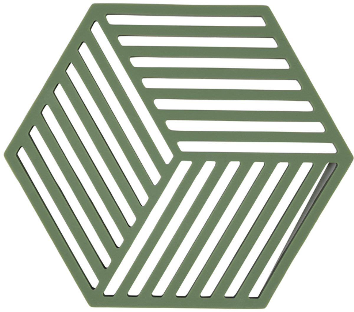 Zone Denmark Pannenonderzetter Hexagon – Onderzetters Pannen – Hittebestendig tot 250°C – Vaatwasserbestendig – Siliconen – 16 x 14 x 0,9 cm – Grass