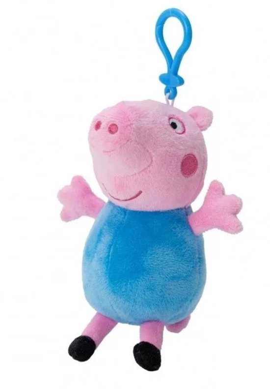 Set de porte-clés Peppa Pig - Peppa & George - 2 pièces - 16 cm - Blauw et rouge