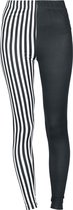 R.E.D. Rock-Engineered Design Zwart/witte legging in streeplook - Dames - S