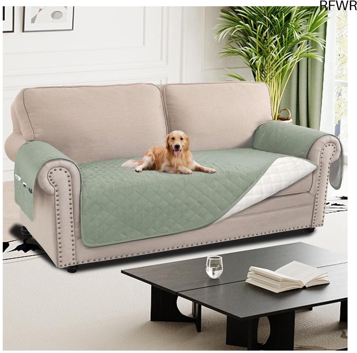 RFWR® Waterdichte oversized 2-zitsbankhoezen met zijvak - Wasbare bankovertrekken voor honden