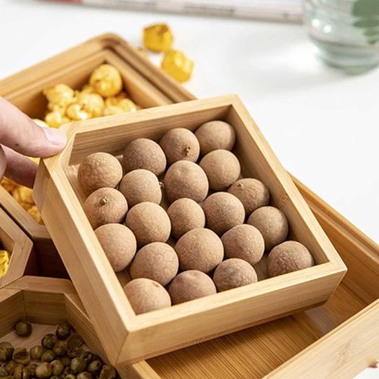 Bamboe - Snackschaal - Grijs - Bamboehout - D 10 cm