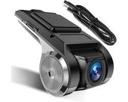 USB-auto DVR-camera/videorecorder, loop-opname ADAS, dashcam, met 32 ​​GB SD-kaart, 24-uurs parkeermodus, rijrecorder, dashcam voor Android, radio, stereo, GPS, dvd, nachtzicht, Full HD