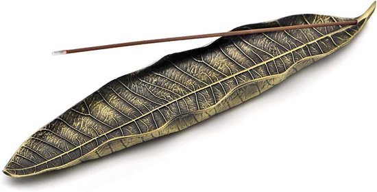Foto: 208 cm zinklegering ascatcher bladeren wierookvat voor wierookstokjes thuis kantoor yoga meditatie brons 