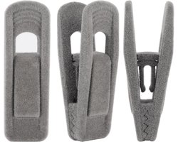 Klem - Fluwelen kledinghangerklemmen - 20 stuks antislip kledinghangerklemmen - sterke kledinghangerklemmen - verwijderbare kledingklemmen - grijs