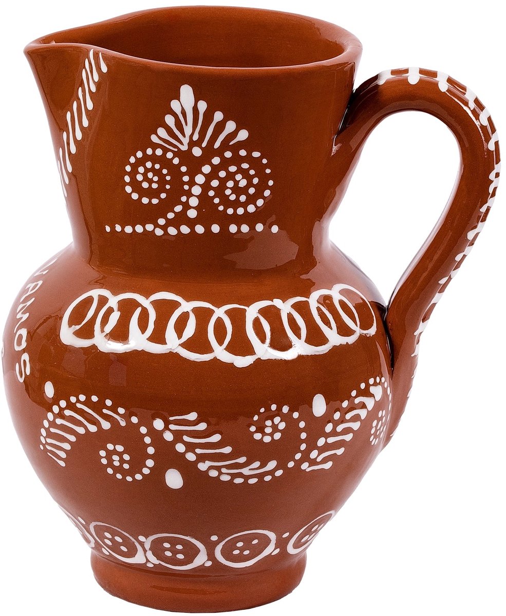 Socerâmica - Karaf terracotta wit beschilderd 16cm - Karaffen