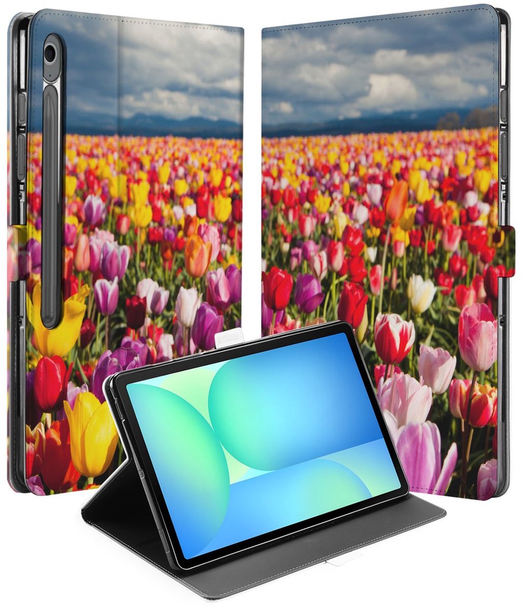 Tulpen Tablet Hoesje met Standaard Samsung Galaxy Tab S10 FE Plus