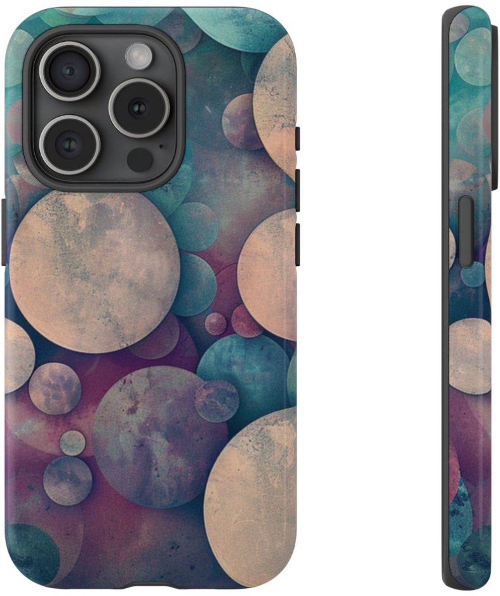 Dromerig Patroon van Veelkleurige Cirkels – Telefoonhoesje Geschikt voor iPhone 15 Pro