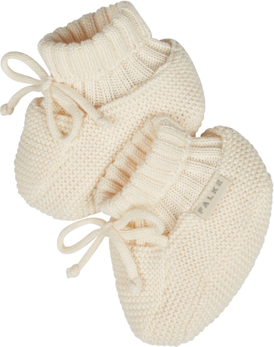 FALKE Knitted Bootsock eenkleurig katoen sokken baby crème - maat 74-80
