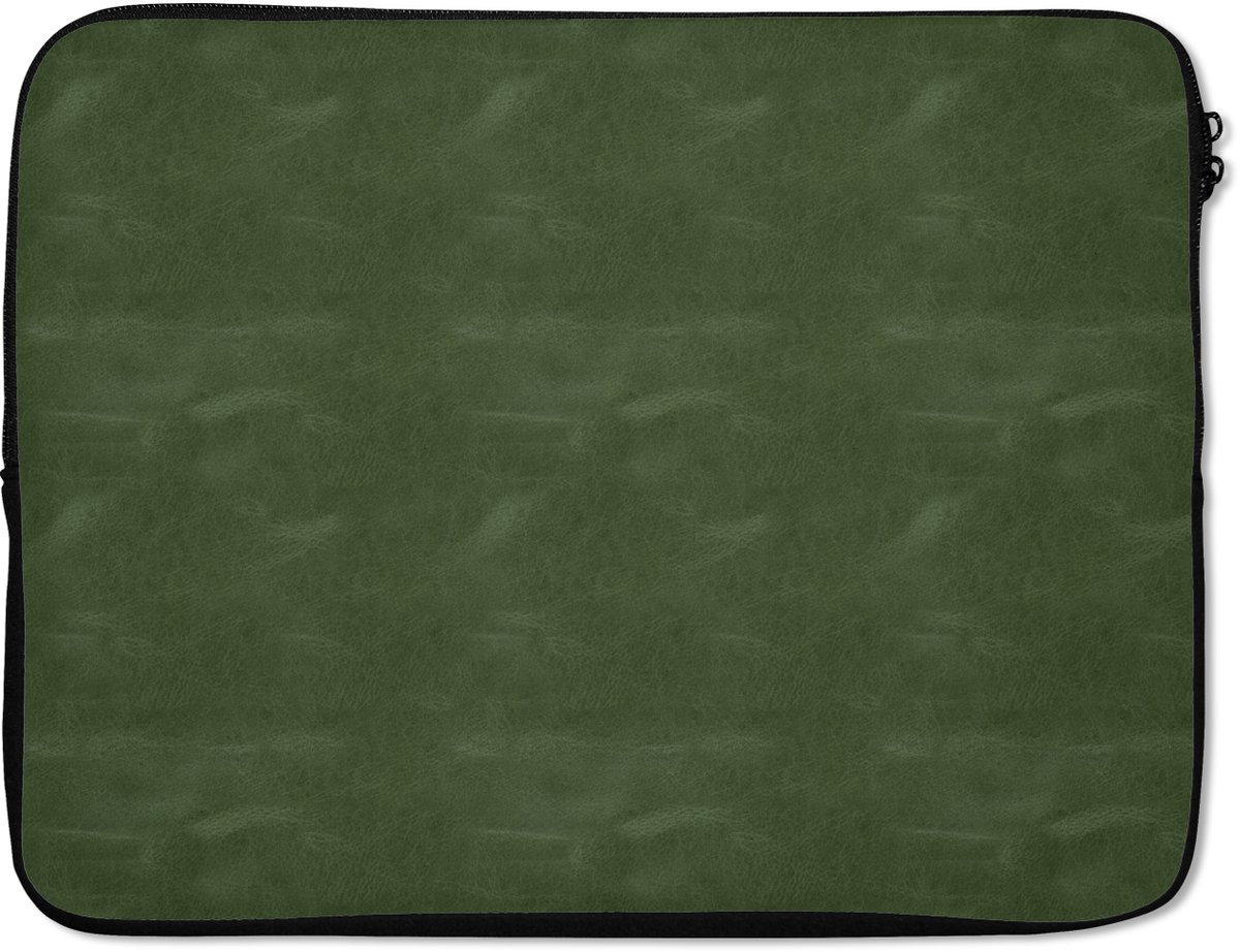 Laptophoes - Leer print - Dieren - Groen - Laptop - 17 Inch - Laptop sleeve