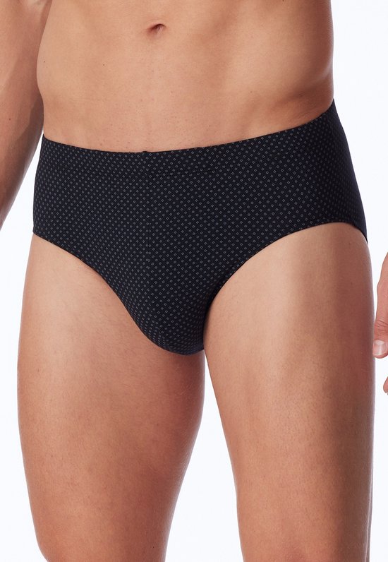 SCHIESSER Cotton Casuals slips (1 paquet) - mini slips pour hommes noirs avec motif - Taille : S