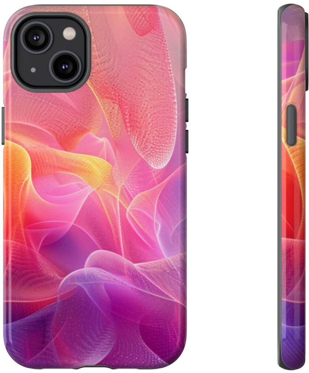 Kleurrijk Abstract Golvend Textiel Design – Telefoonhoesje Geschikt voor iPhone 14 Plus