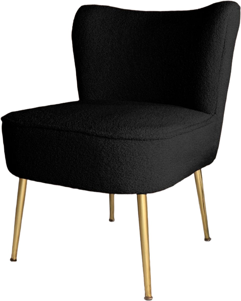 Fauteuil zitbank 1 persoons Teddy zwart stoel bankje