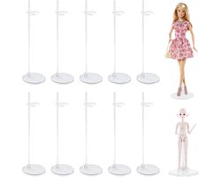 Allecto Plus - Standaard voor poppen - Transparant - Set van 10 stuks