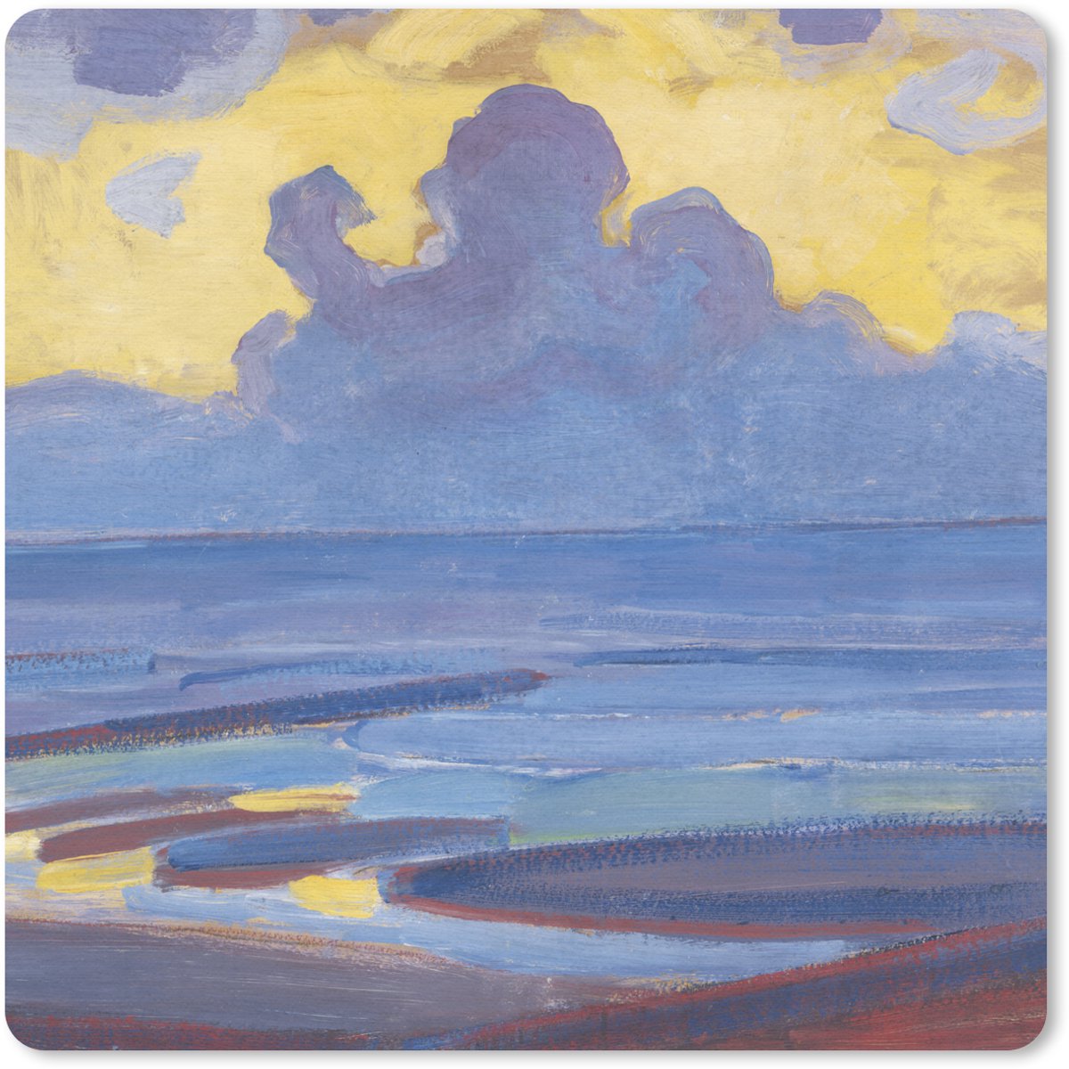 Muismat 20x20 cm - Mousepad Aan de zee - Piet Mondriaan - Muismatten