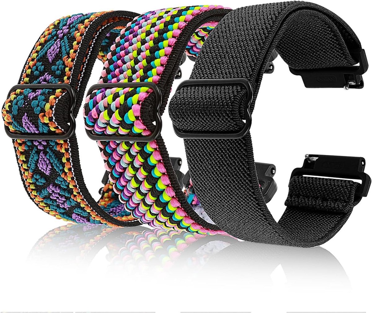**Stretch nylon horlogeband verstelbare sporthorlogeband gevlochten voor heren en dames - compatibel met smartwatch**