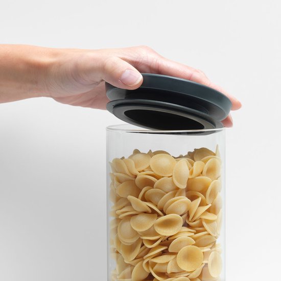 Brabantia Bocal en verre empilable 1,1 litre - Dark Grey
