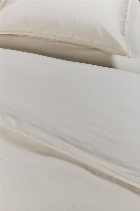 Ambiante Cotton Uni dekbedovertrek - Effen - Tweepersoons - 200x200/220 - Gebroken wit van Merkloos — afbeelding 5