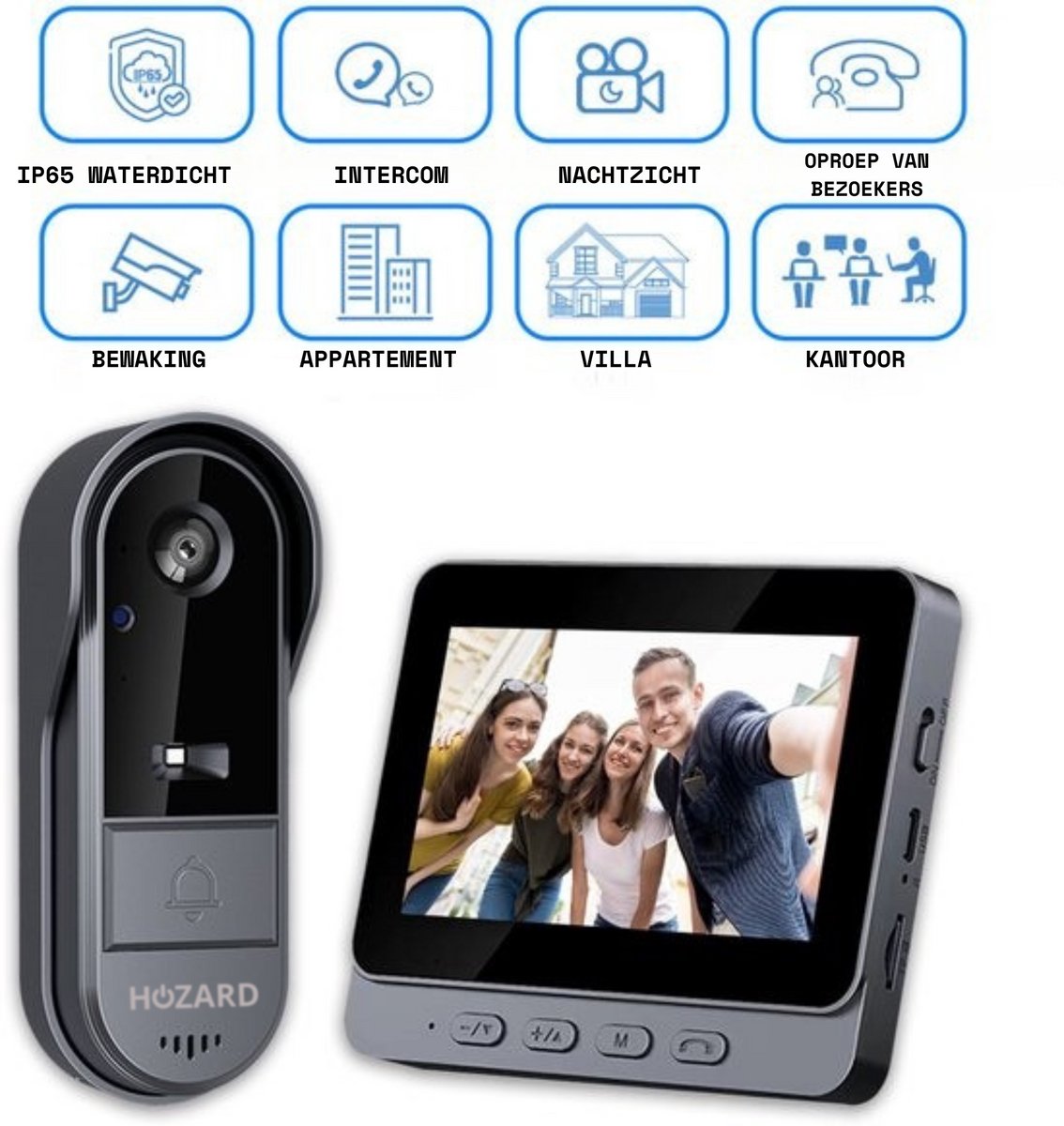 Hozard Deurbel met camera - Video Deurbel - 4,3 inch - afbeelding 2