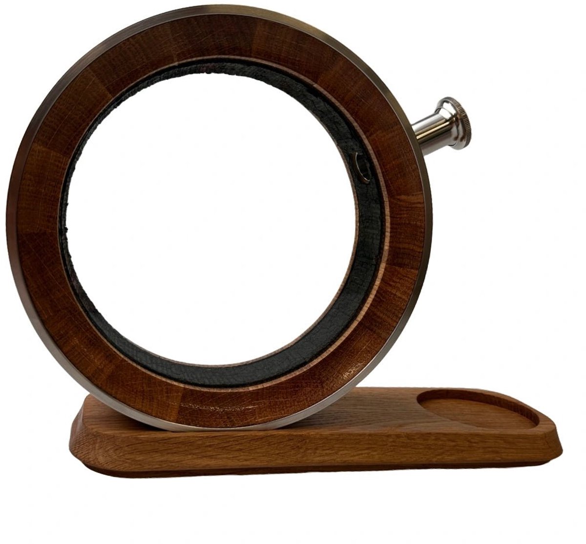 Porthole Decanter 700 ml – Luxe whiskykaraf van geblakerd Amerikaans eiken & glas