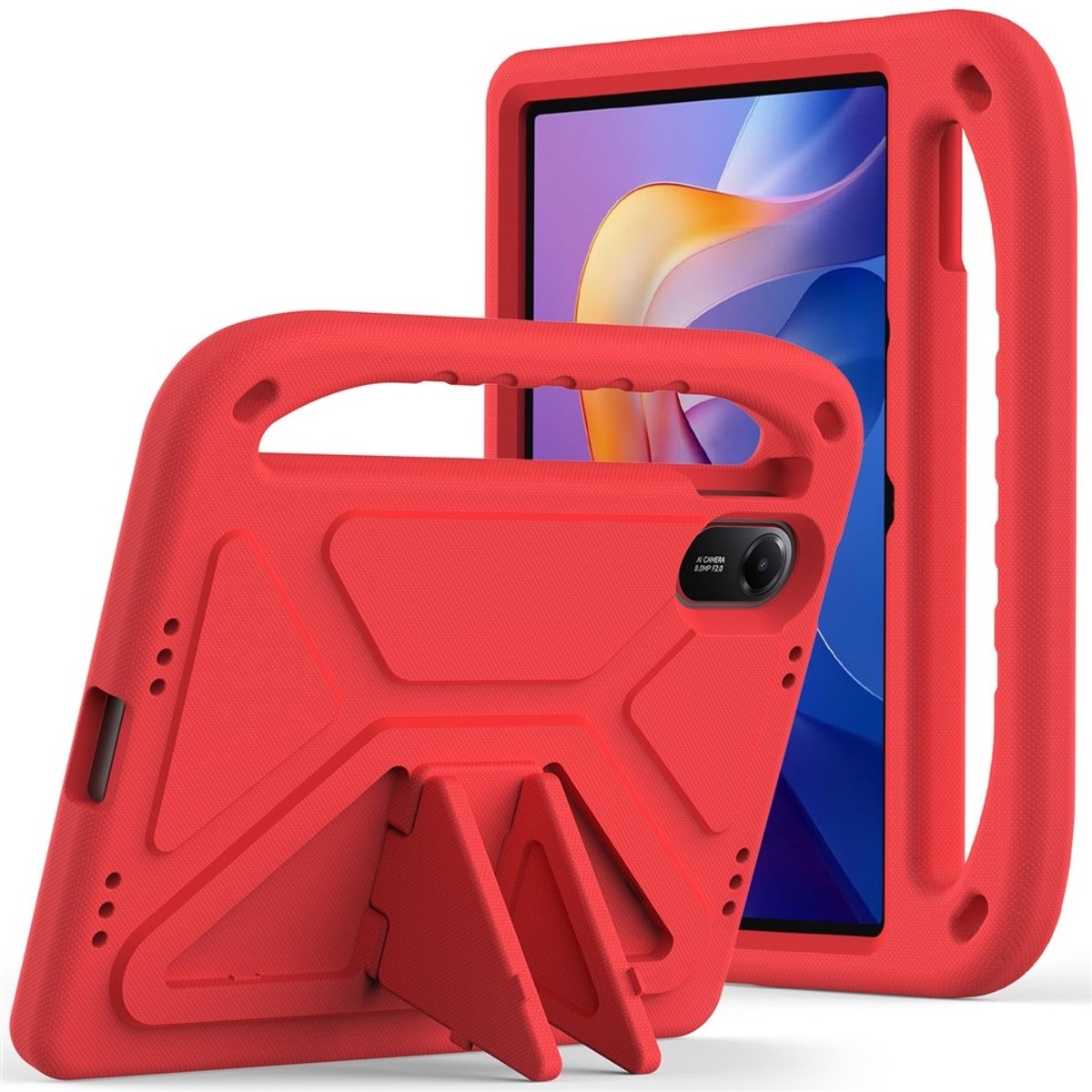 Coverup Tablethoes geschikt voor Xiaomi Redmi Pad 2 Hoesje - ShockProof Kids Case - Rood