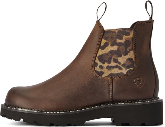 Ariat Fatbaby Twin Gore - Bottes d'équitation - Tan vieilli - Botte Chelsea - Imprimé Léopard - Taille 38