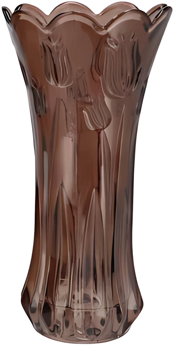 DK design Bloemenvaas Delight - boeket vaas - glas - donkerbruin - 15 x 30 cm Amber