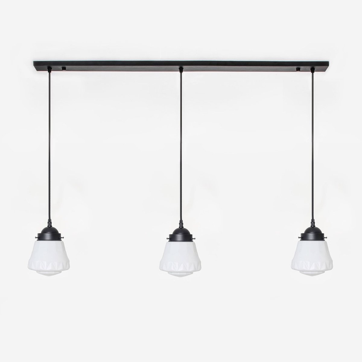 Coloured by Art 3 x Bold lampen aan plafondbalk Moonlight - Art Deco Trade Zwart