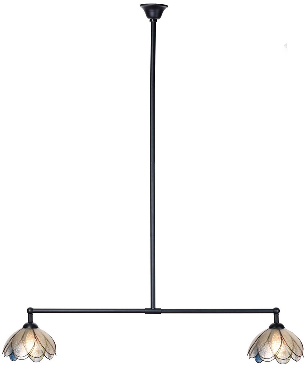 Coloured by Art Tiffany T-lamp 2 lichts Sparkling Pioenroos - Art Deco Trade Zwart