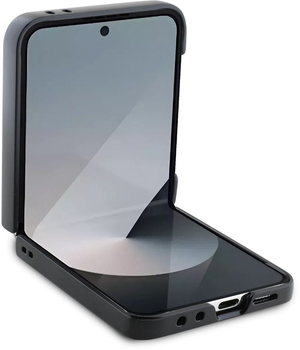DKNY Hoes Geschikt voor: Samsung Galaxy Z Flip 6 - Herhaalpatroon Stack Logo - Zwart