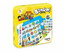 Cayro Bingo Travel - Magnetisch Reisspel voor Kinderen en Familie - Auto Bingo Observatiespel op Reis - 2 Spelers - Speelduur 10 Minuten - Vanaf 4 Jaar - The Minis Collectie - Compacte Metalen Speeldoos