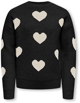 Pull à fleurs ONLY KOGNAJA L/ S pour Filles - Black Birch Hearts