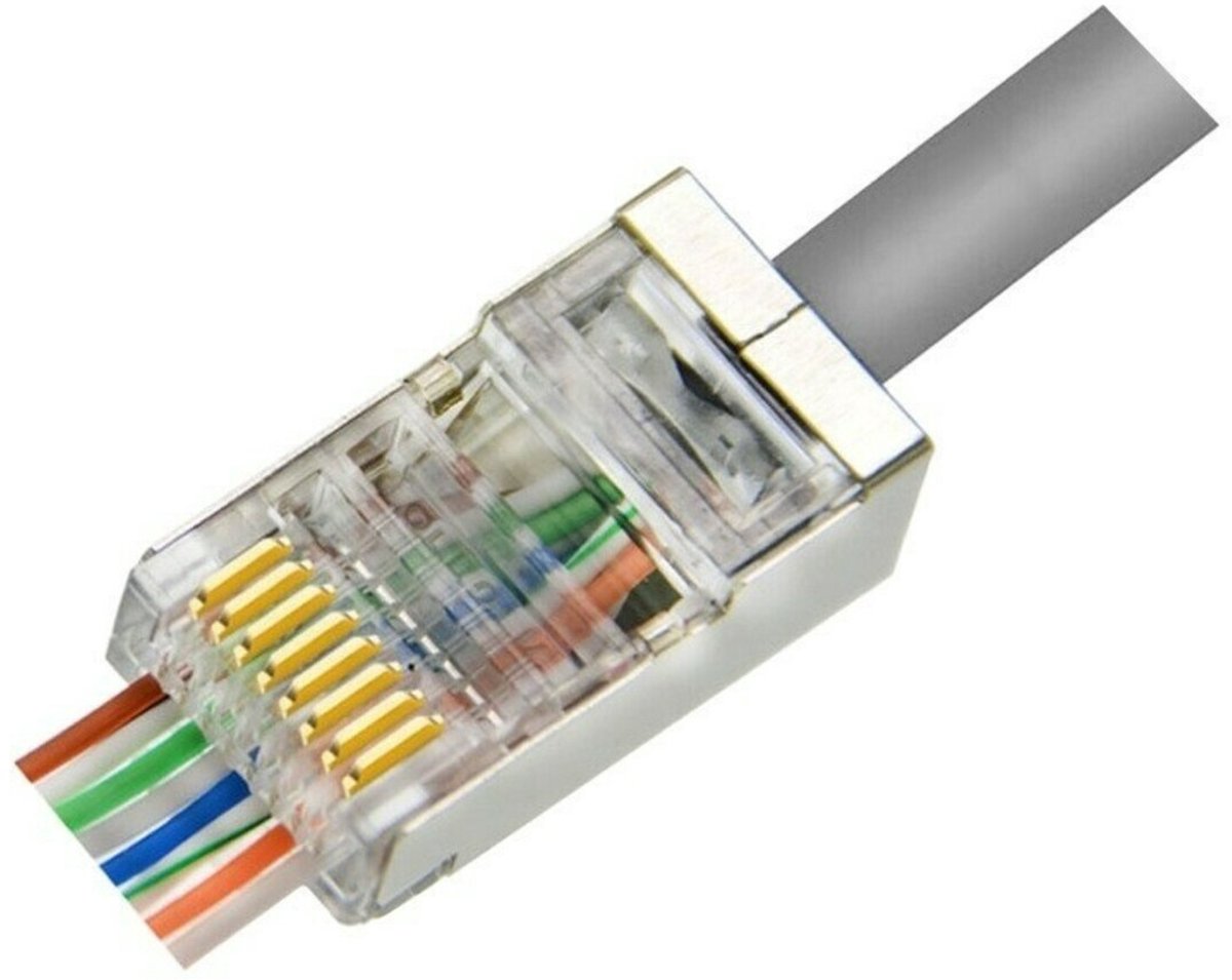 DANICOM FTP CAT6 RJ45 Doorsteek Connector - Pass through voor soepele kern - 10 stuks