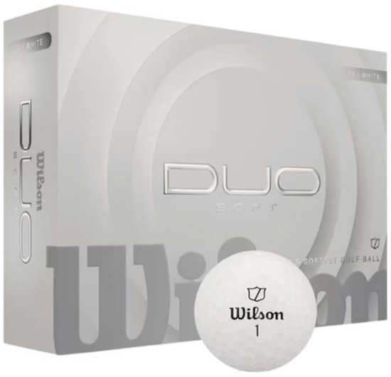 Wilson DUO Soft Golfballen 2025 - Wit - 12 Stuks