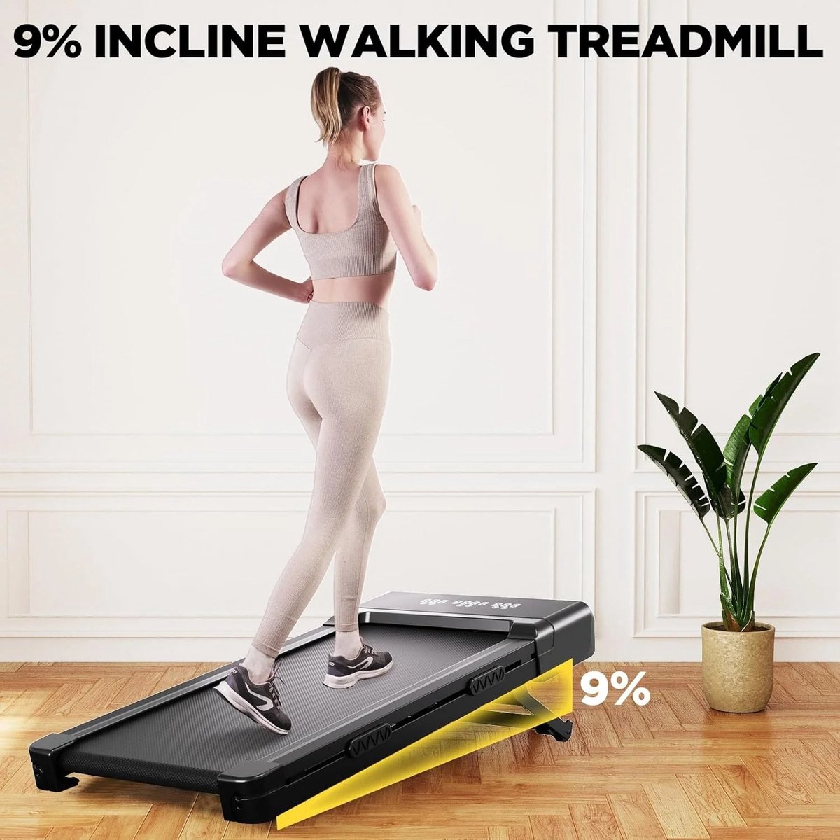 Afbeelding 2 van FluxRun Loopband Met 8% Hellingfunctie - Inklapbaar - 1-6km/u - Incl. afstandsbediening en Tablethouder - Wandelband - Walking Pad - Opvouwbare Loopband - Walkingpad - Treadmill - Loopband Elektrisch