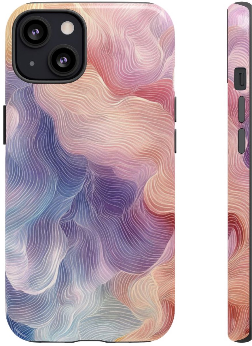 Zachte Pastel Abstracte Golven – Telefoonhoesje Geschikt voor iPhone 13