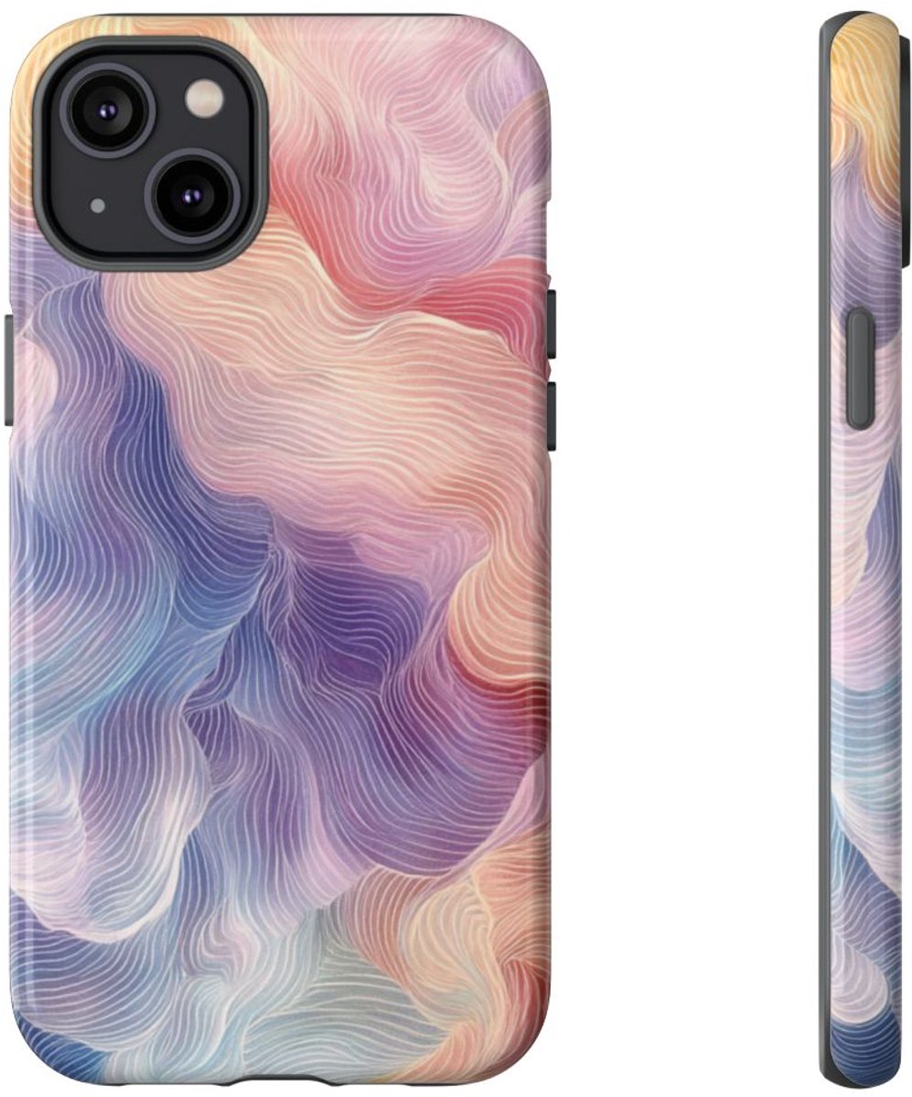 Zachte Pastel Abstracte Golven – Telefoonhoesje Geschikt voor iPhone 14 Plus