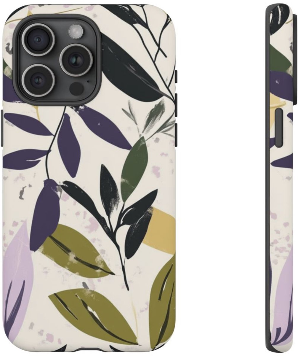 Gestileerd Botanisch Bladerenpatroon – Telefoonhoesje Geschikt voor iPhone 15 Pro Max