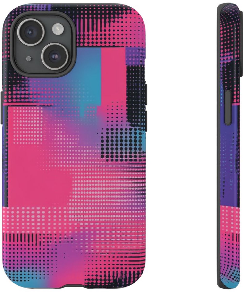 Vrolijk Abstract Geometrisch Patroon – Telefoonhoesje Geschikt voor iPhone 15