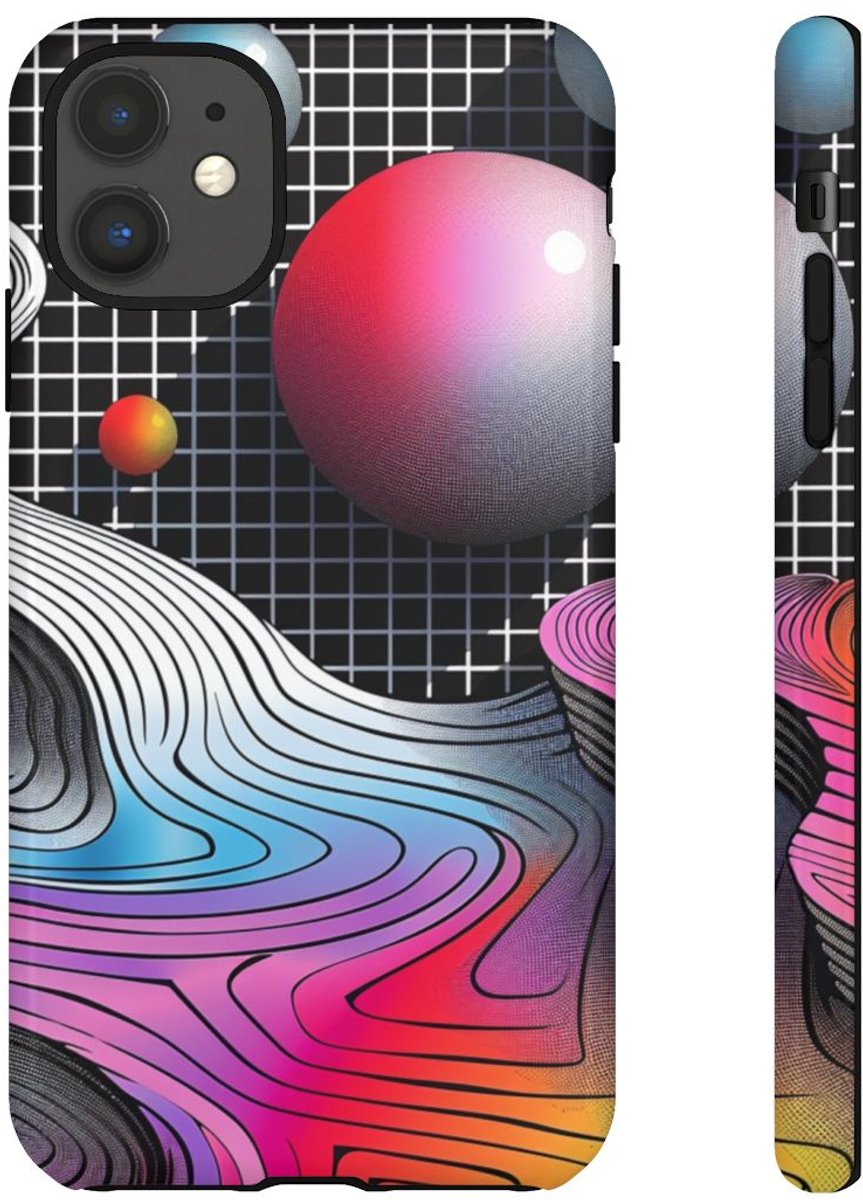 Kleurrijk Abstract Geometrisch Landschap – Telefoonhoesje Geschikt voor iPhone 11