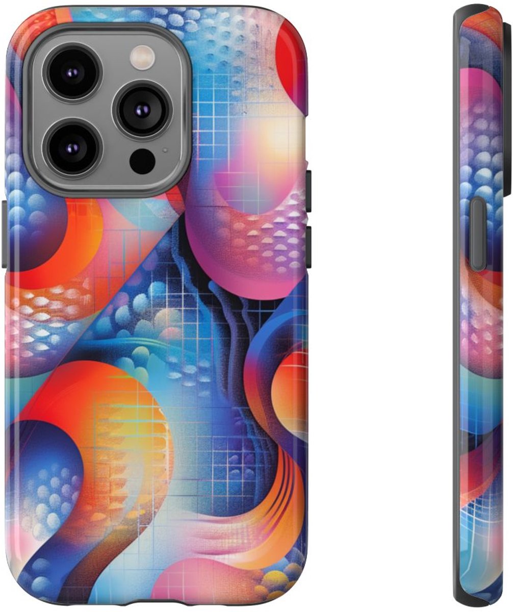 Kleurrijk Abstract Geometrisch Ontwerp – Telefoonhoesje Geschikt voor iPhone 14 Pro