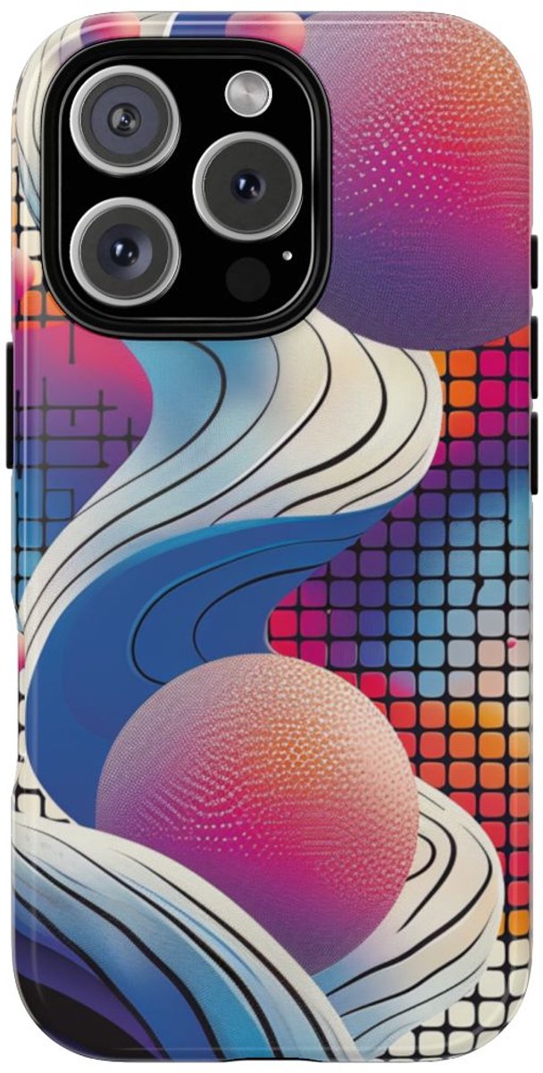 Kleurrijk Abstract Geometrisch Ontwerp – Telefoonhoesje Geschikt voor iPhone 16 Pro