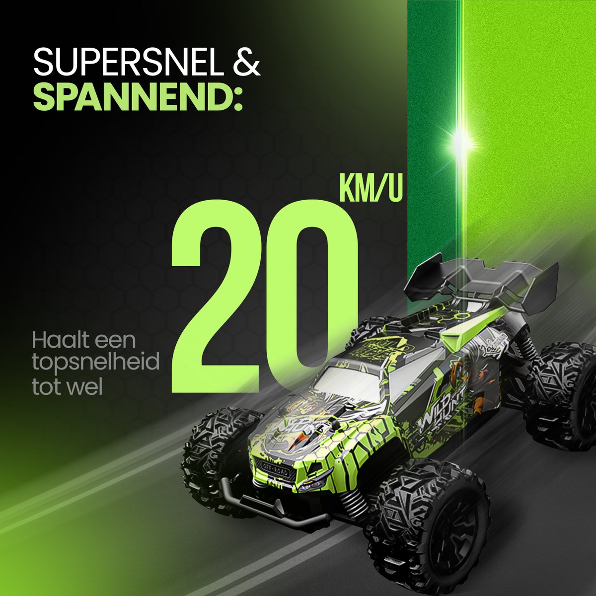 Synergyx® Bestuurbare Auto - RC Afstandsbestuurbare Raceauto met 2 Accu's - Speelgoed voor Jongens & Meisjes - voor Binnen & Buiten - Radiografisch Afstandbestuurbaar - Auto Bestuurbaar - Volwassenen & Kinderen — afbeelding 5