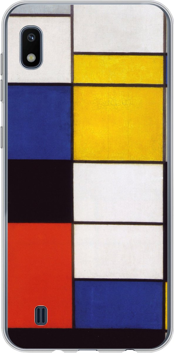 Telefoonhoesje Geschikt voor Samsung Galaxy A10 hoesje - Compositie A - Piet Mondriaan - Siliconen Telefoonhoesje Telefoonhoesje
